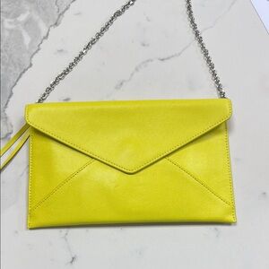 ❄️Rebecca Minkoff Yellow Envelope Wristlet with Chain Detail